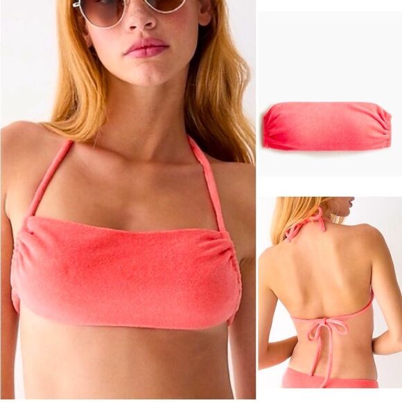 J Crew Coral Terrycloth Bandeau Bikini Top Sz 2X NWT - Picture 16 of 16